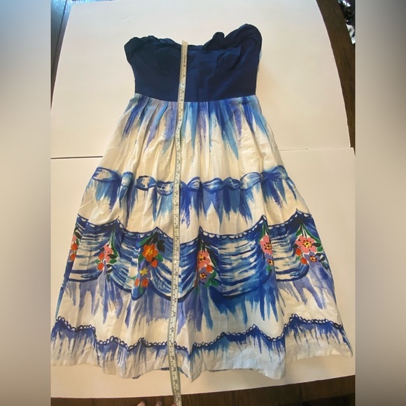 Nathalie Lete Paris Floral Strapless Dress Size 0 B4 - Picture 3 of 4